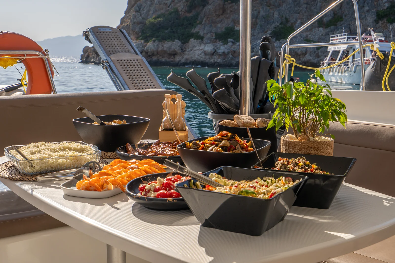 Comida fresca a bordo